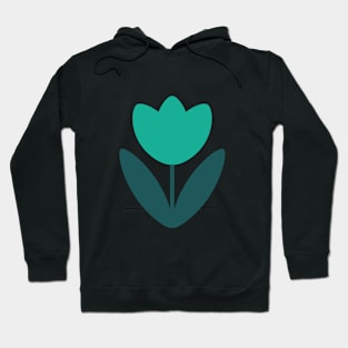 Retro Tulip in Teal Green by Suzie London Hoodie